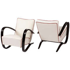 Halabala Jindrich Pair Of Lounge Chairs Model N. H269 By Thonet