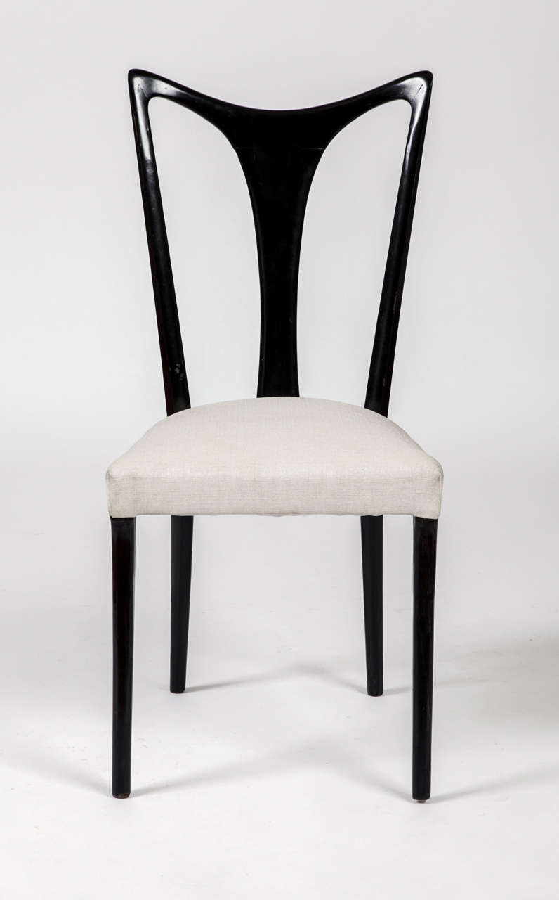 Italian Guglielmo Ulrich Rare Set Of 6 Dining Chairs