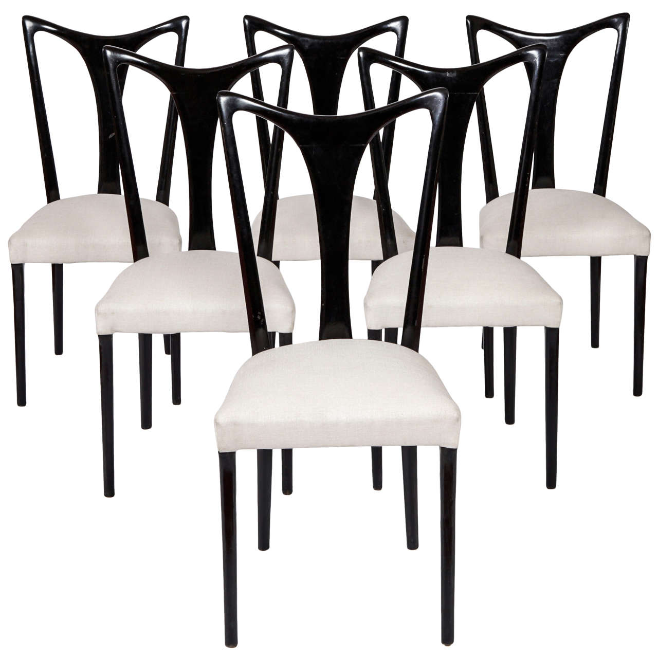 Guglielmo Ulrich Rare Set Of 6 Dining Chairs