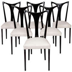Guglielmo Ulrich Rare Set Of 6 Dining Chairs