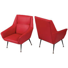 Gio Ponti Pair Of Armchairs