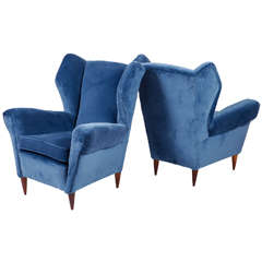 Used Melchiorre Bega Pair Of High Armchair From Hotel Bristol In Merano