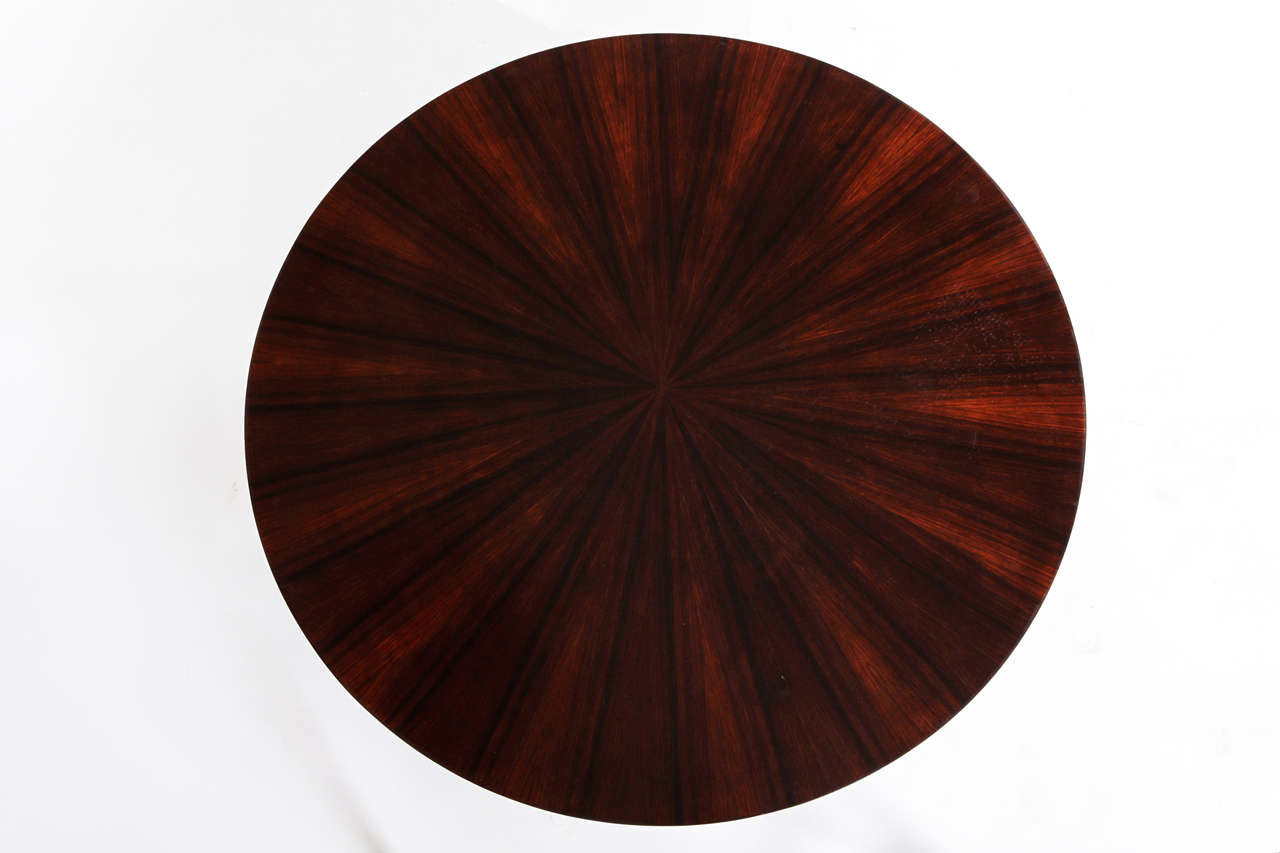 Rare Large Round Mahogany Coffee Table Attributed to Paolo Buffa, 1940 In Good Condition For Sale In Rome, IT