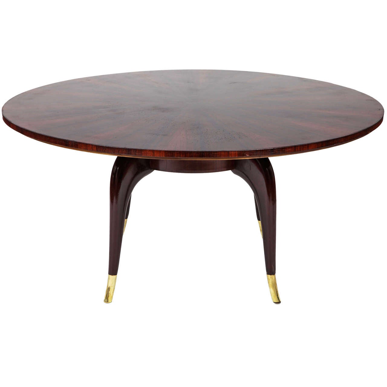 Italian Rare Large Round Mahogany Coffee Table Attributed to Paolo Buffa, 1940 For Sale