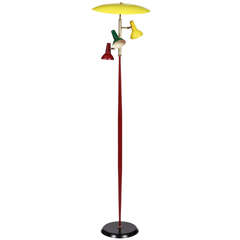 Important and Fine Italian Colored Floor Lamp by Arredoluce, circa 1950