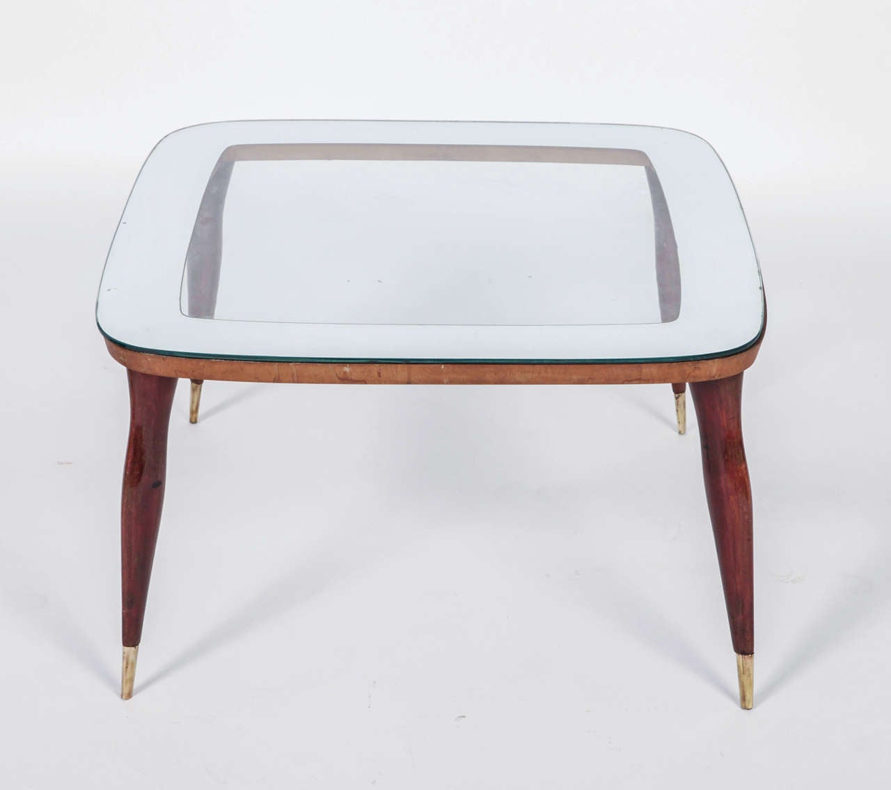 fine coffe table  attr. Guglielmo Ulrich circa 1940
bronze feet, mirrored top,very sinuos female and elegant  legs