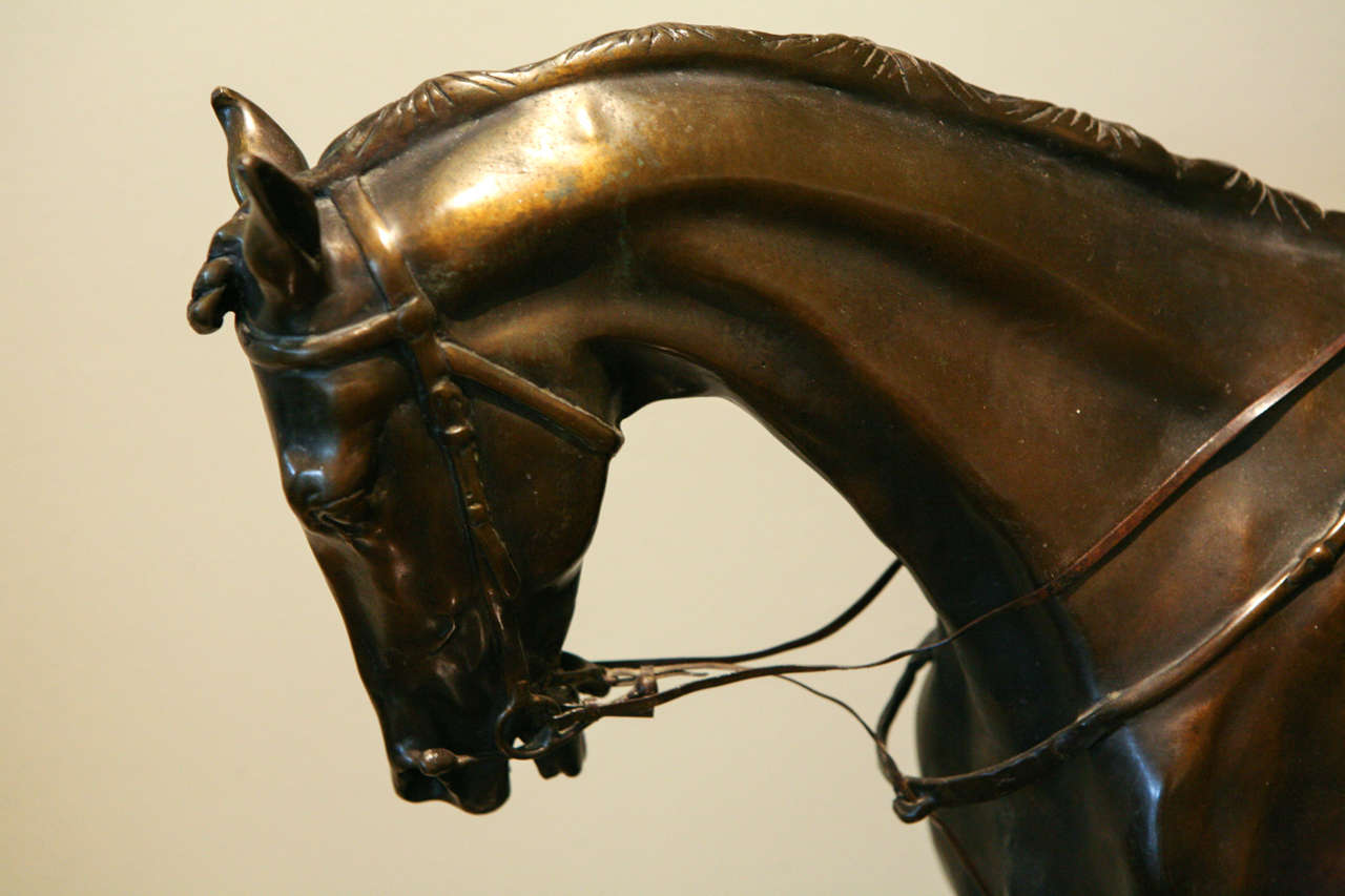 19th Century 19th century Bronze Sculpture Horse and Rider For Sale