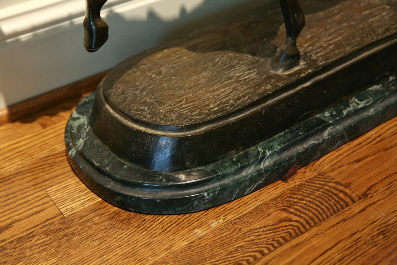 19th century Bronze Sculpture Horse and Rider For Sale 2