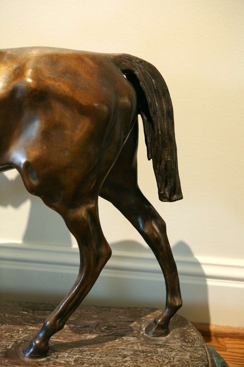 19th century Bronze Sculpture Horse and Rider For Sale 3