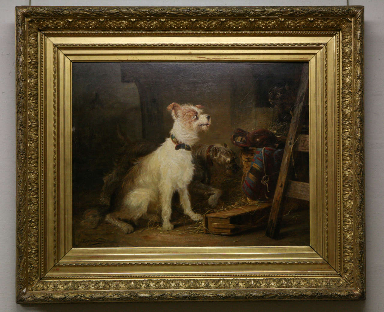 This painting is an oil on board painted by Zacharias Noterman, (1820-1890) a Benezit listed artist and is signed lower left. The gilded frame is original.