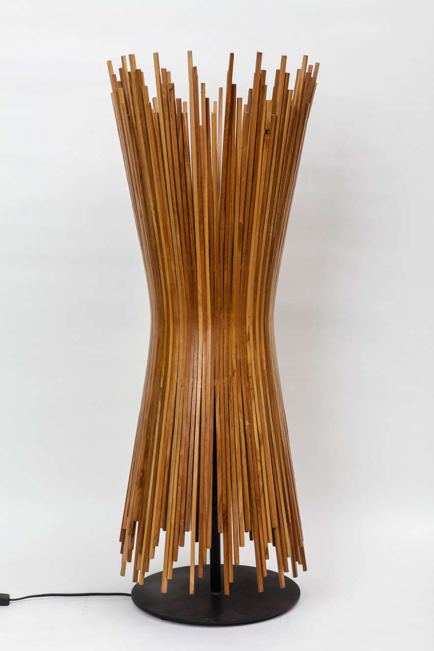 1960s Danish stick wood lamp.