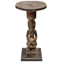 20th Century Carved Wood Tribal African Coffee Table, 1910