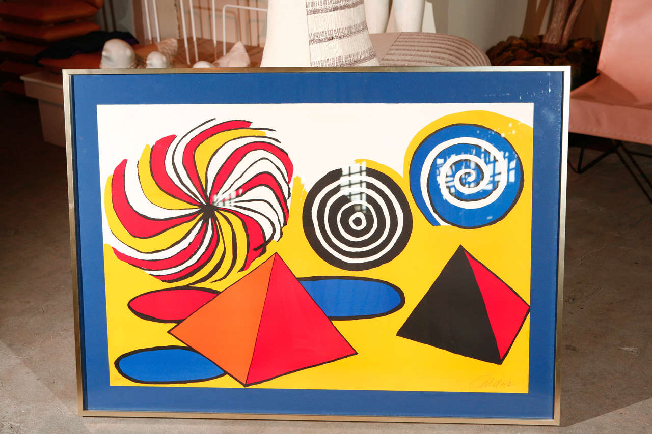 'Pyramids and Spirals', lithograph by Alexander Calder, signed and numbered 3/95