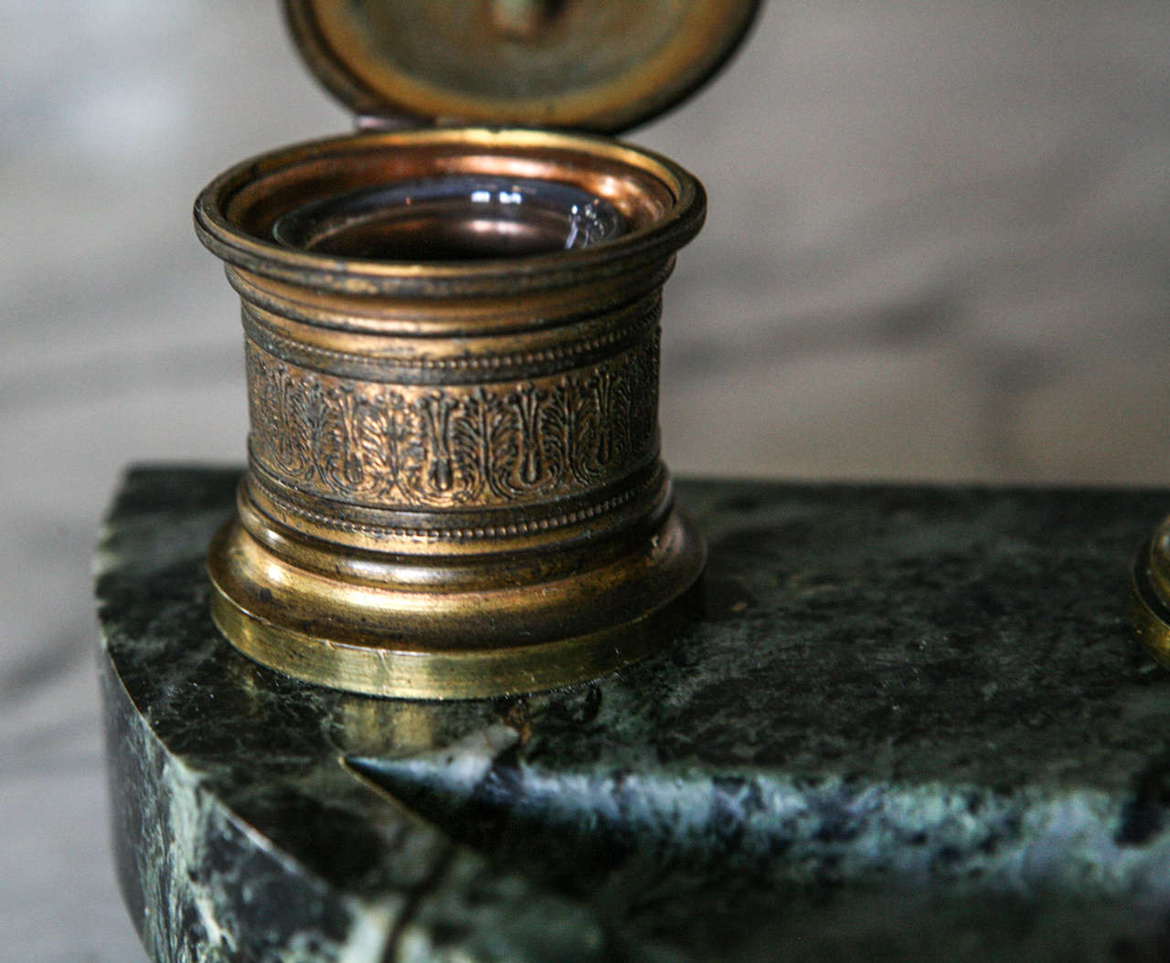 Bronze and Marble Inkwell For Sale 4