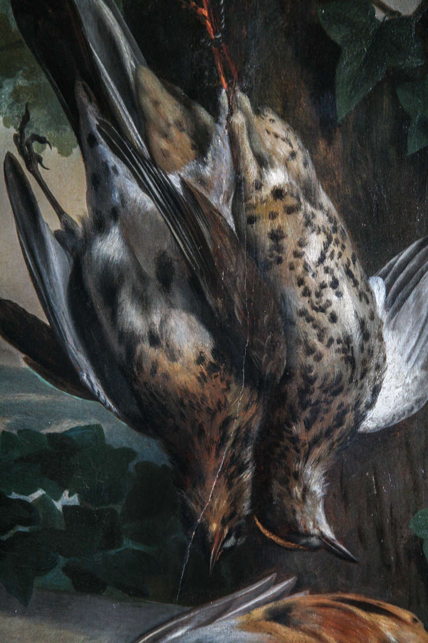 19th Century Hunt Trophy of Partridges Painting