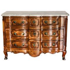 18th Century Louis XV Period Walnut Commode with Marble Top