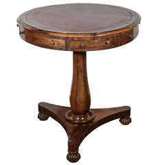 19th c period Regency rosewood drum table