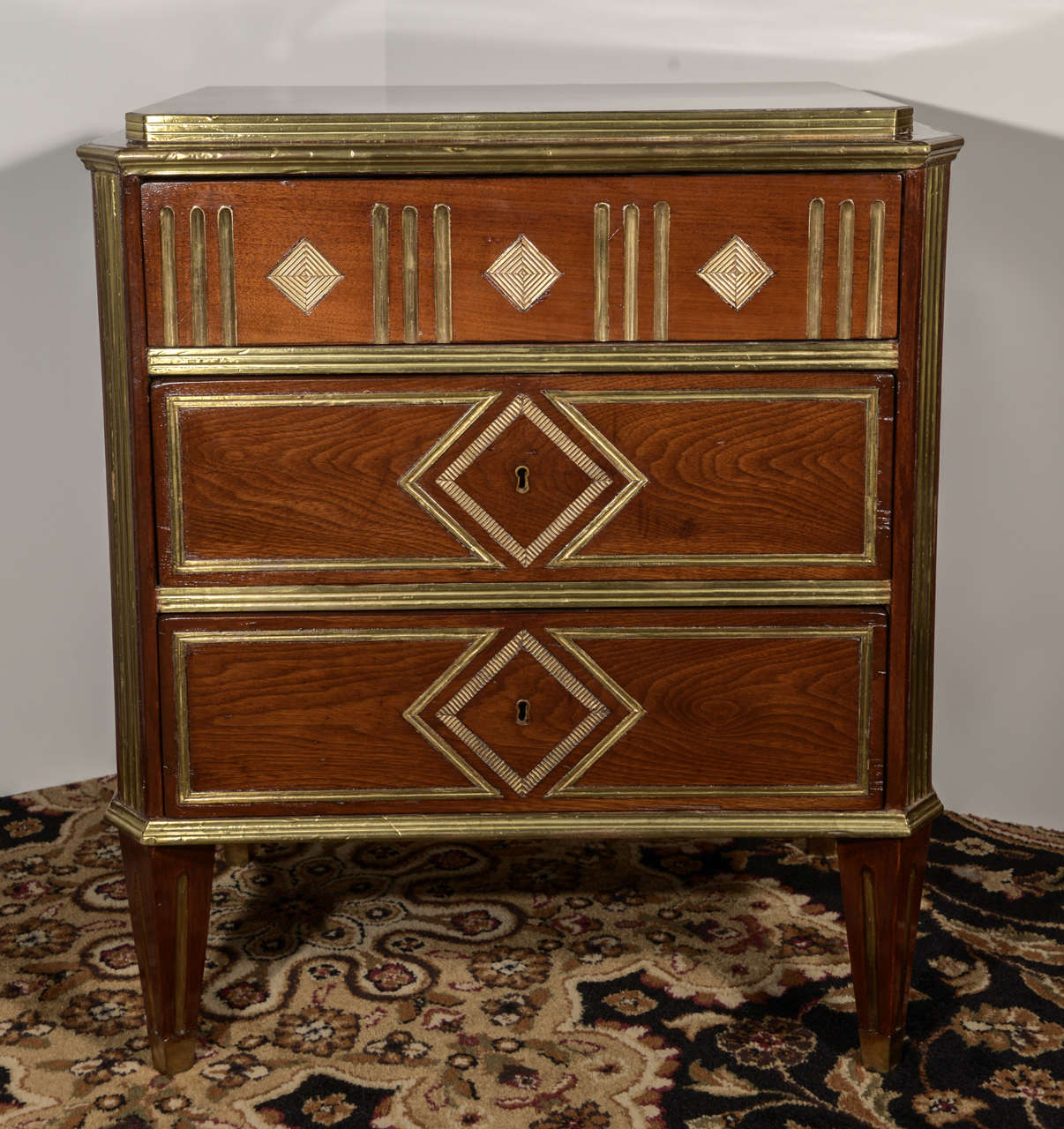 Wood pair of 19th c Russian nightstand commodes
