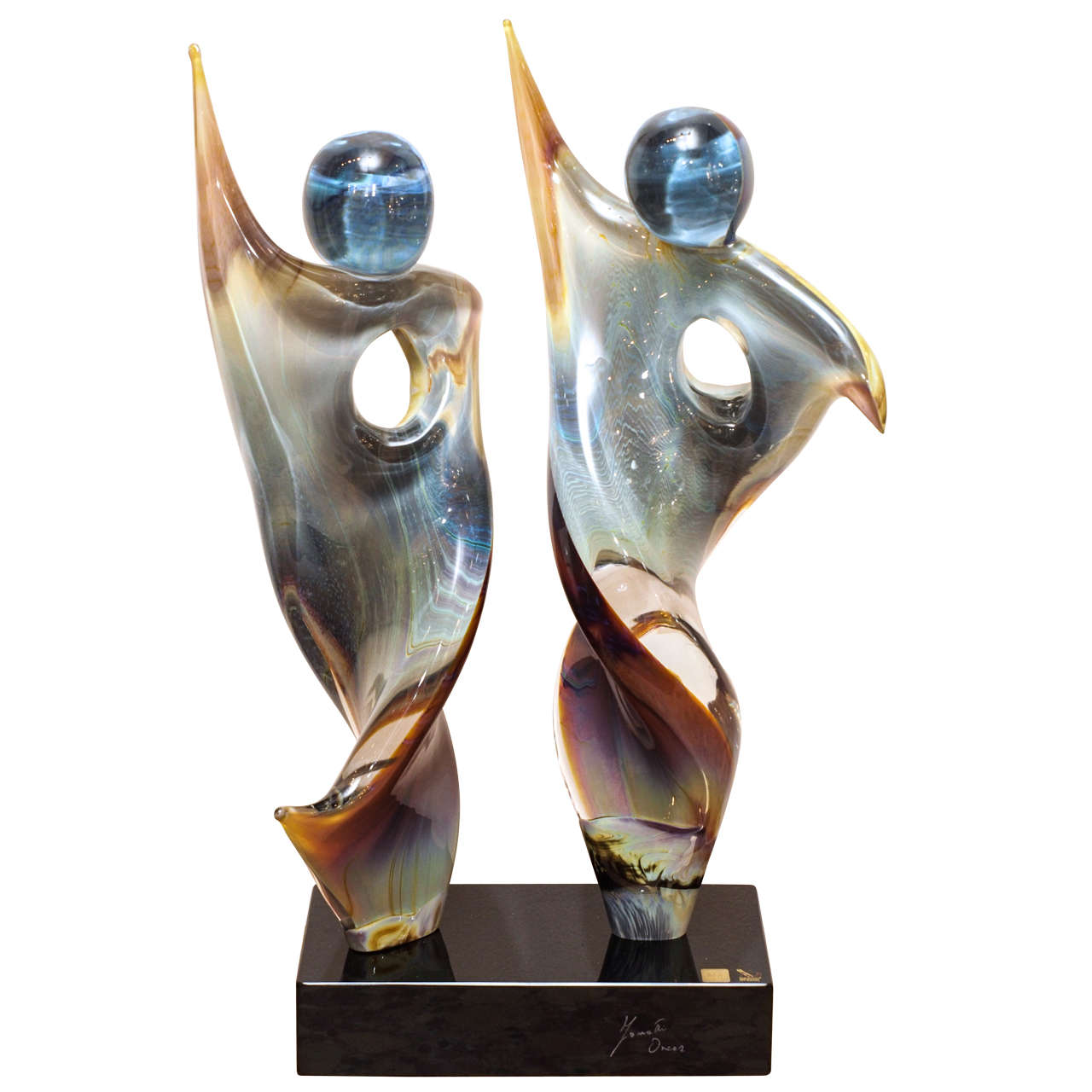 Murano Glass Sculpture "Tango" by Venetian Glassmaster Zanetti For Sale