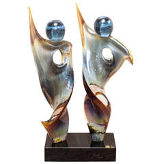 Murano Glass Sculpture "Tango" by Venetian Glassmaster Zanetti