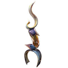 Murano Glass Sculpture "Ribbon" by Glassmaster Zanetti