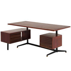 Early 1950s Executive Desk by Osvaldo Borsani in Rosewood