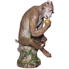 Meissen porcelain, an important life-Size seated monkey figure by J. J. Kandler