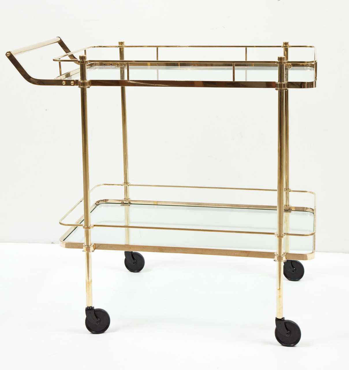Decorative brass bar cart, Italy, circa 1950.