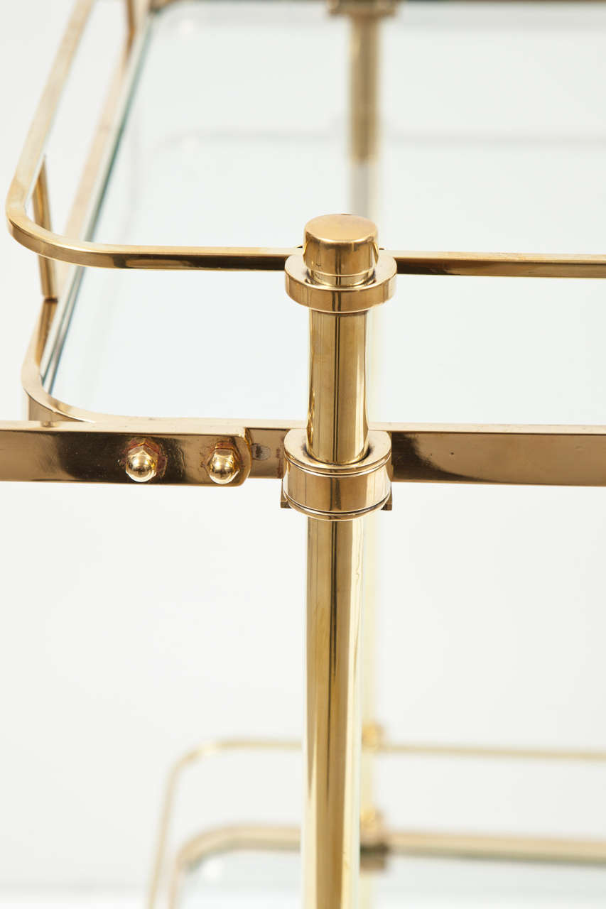 Mid-Century Modern Brass Bar Cart