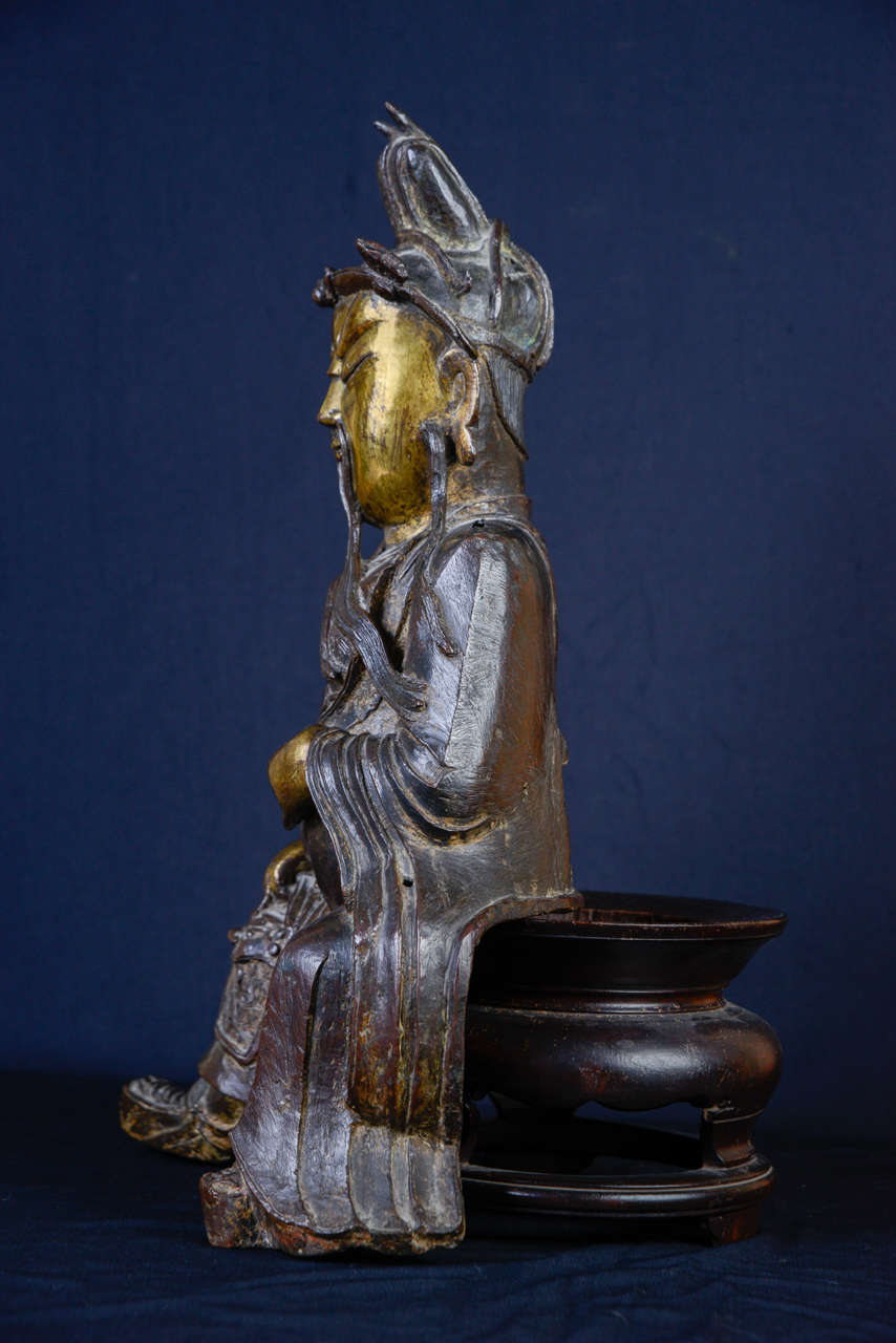Parcel-Gilt Bronze of Guandi Ming Dynasty, 17th Century 3