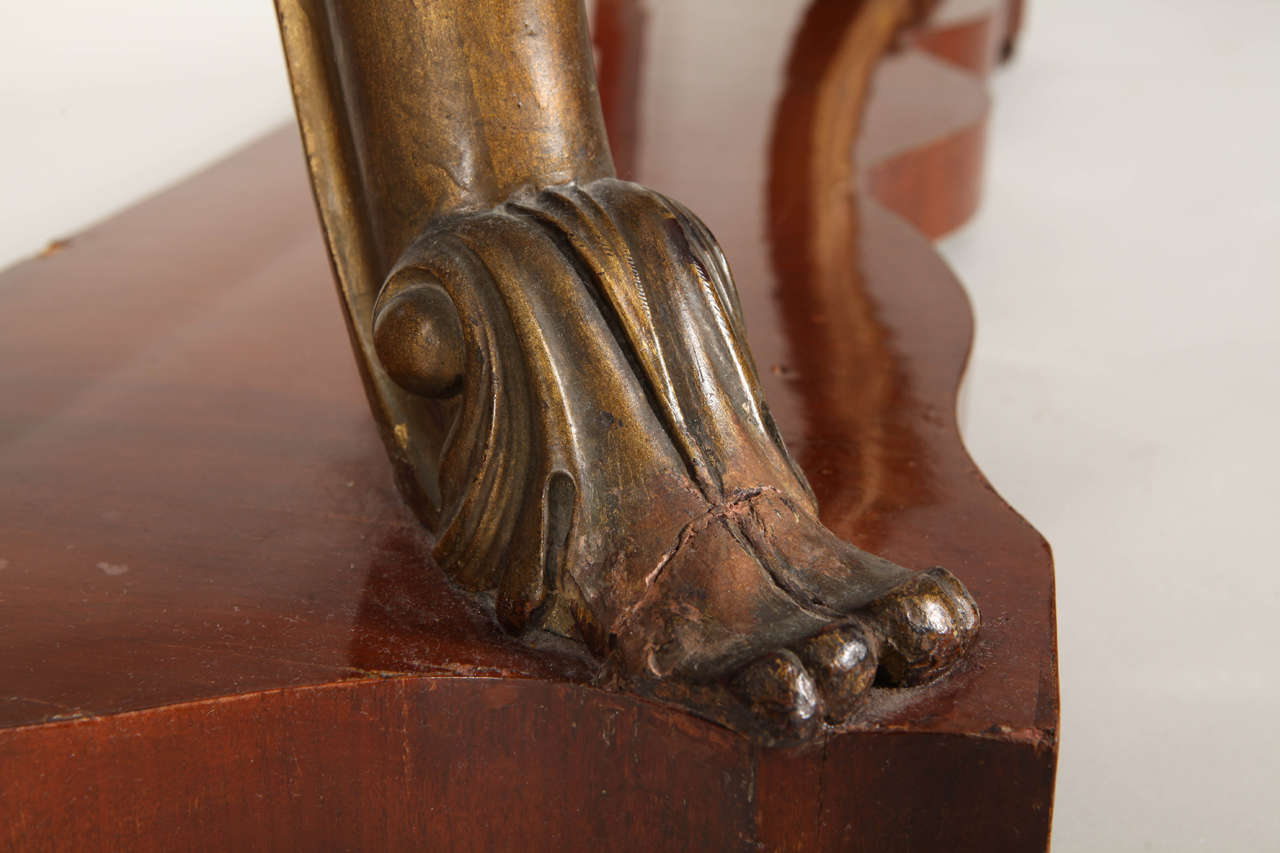 19th Century Tuscany Console Table with a White Marble Top 3