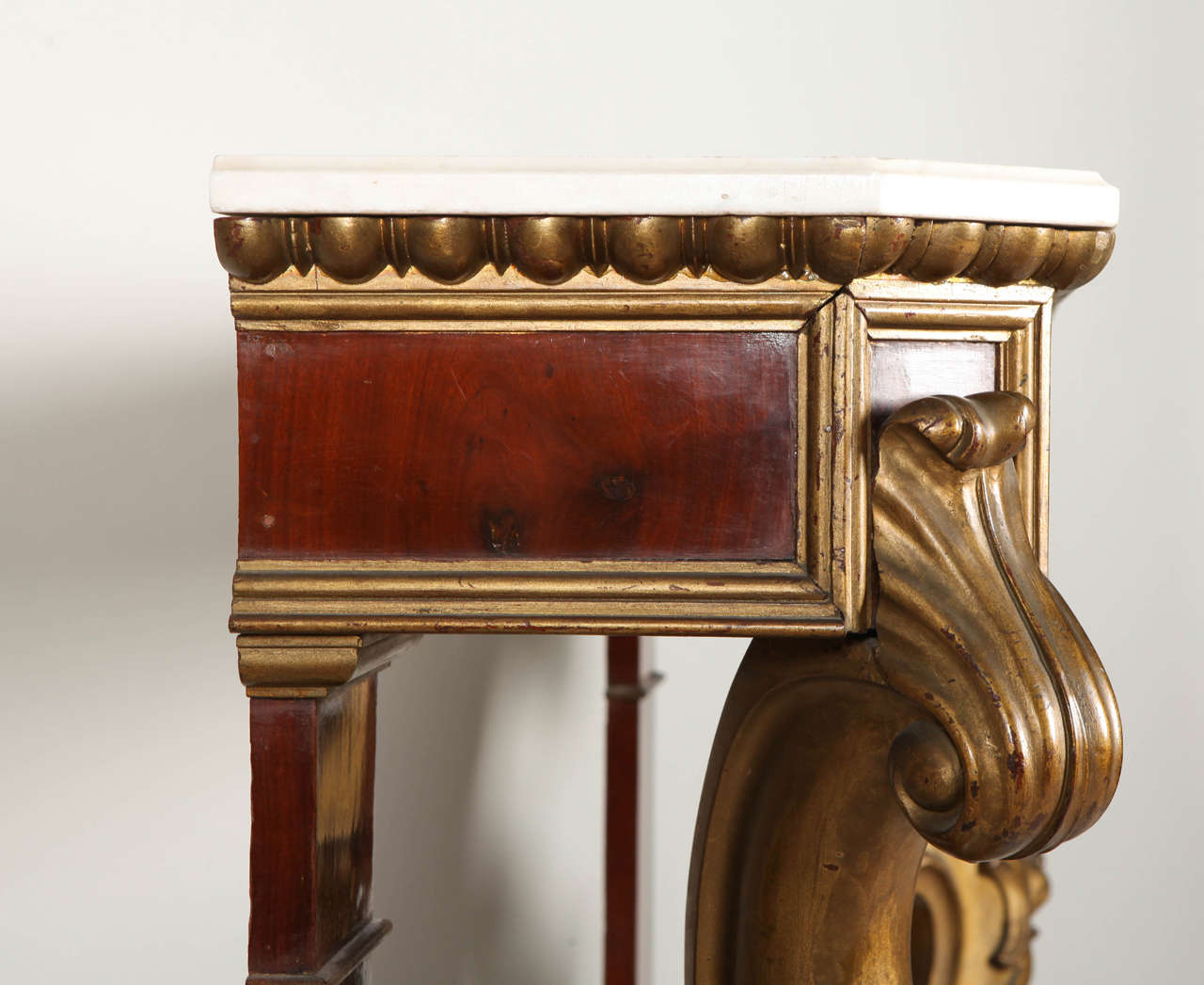 19th Century Tuscany Console Table with a White Marble Top 4