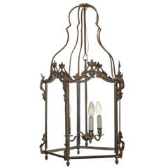 Louis XV Style Gilt Bronze Hexagonal Hall Lantern 5