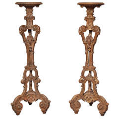 Pair of Louis XIV Style Giltwood Torchieres