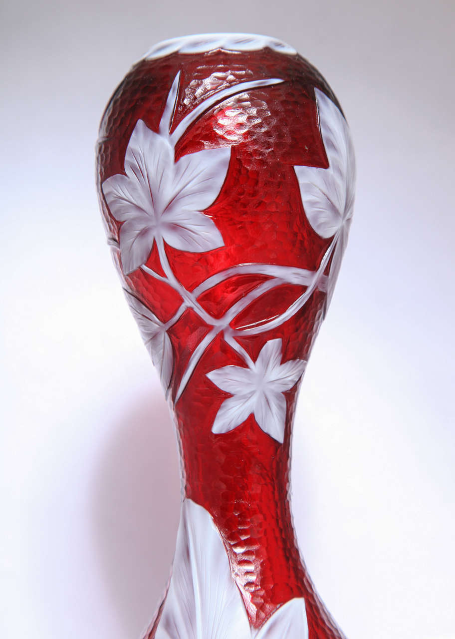 Rare Stevens & Williams Cameo Glass Vase Carved By J. Millward 1
