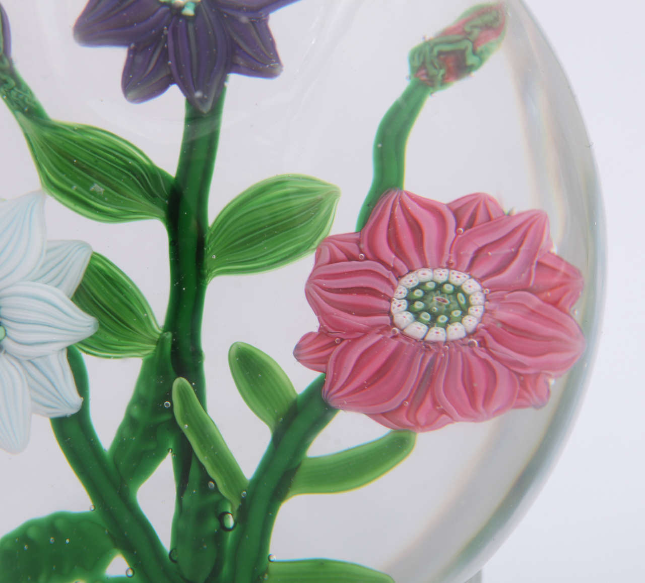 19th Century A Rare And Fine Antique Clichy Three Flower Bouquet Paperweight For Sale