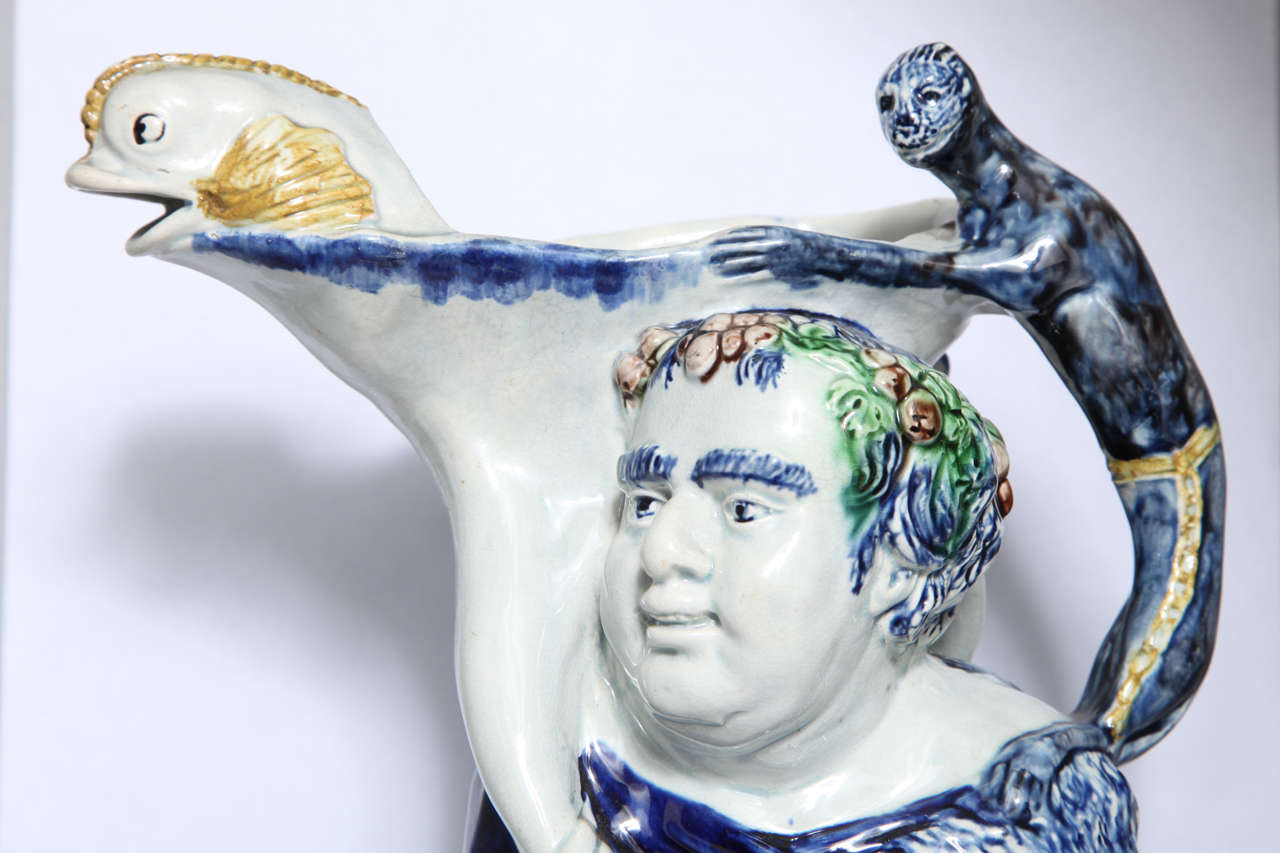 British Rare Prattware Bacchus Toby Jug For Sale