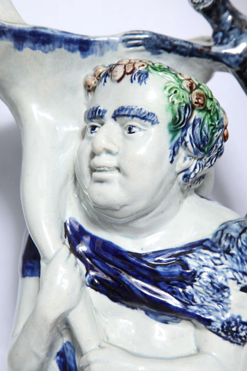 Rare Prattware Bacchus Toby Jug In Excellent Condition For Sale In New York, NY