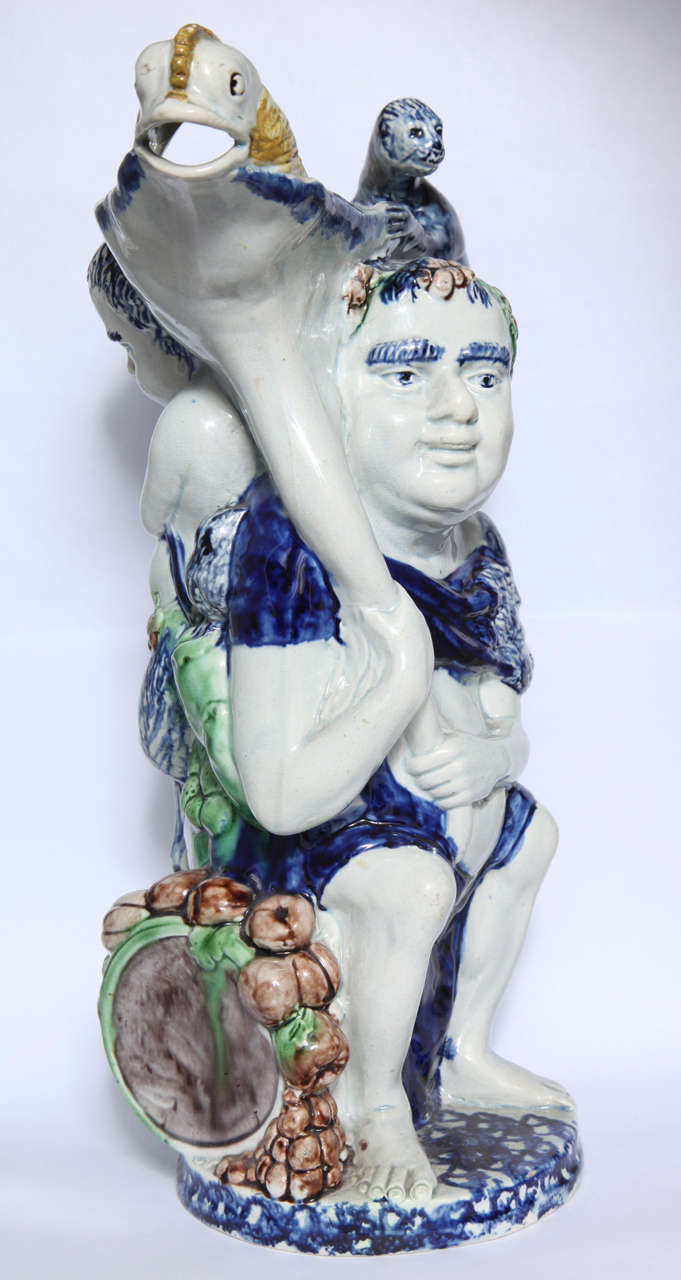 Rare Prattware Bacchus Toby Jug For Sale 4