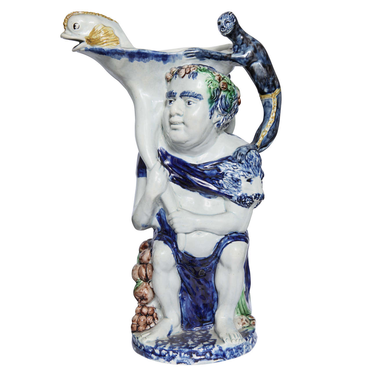 Rare Prattware Bacchus Toby Jug For Sale