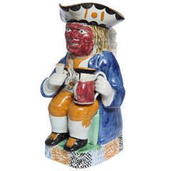 Rare Prattware, "Toby Holding a Toby"