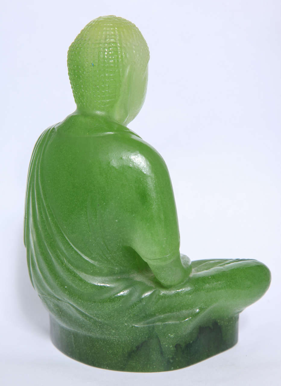 French Rare A. Walter Nancy Pate-de-Verre Buddha