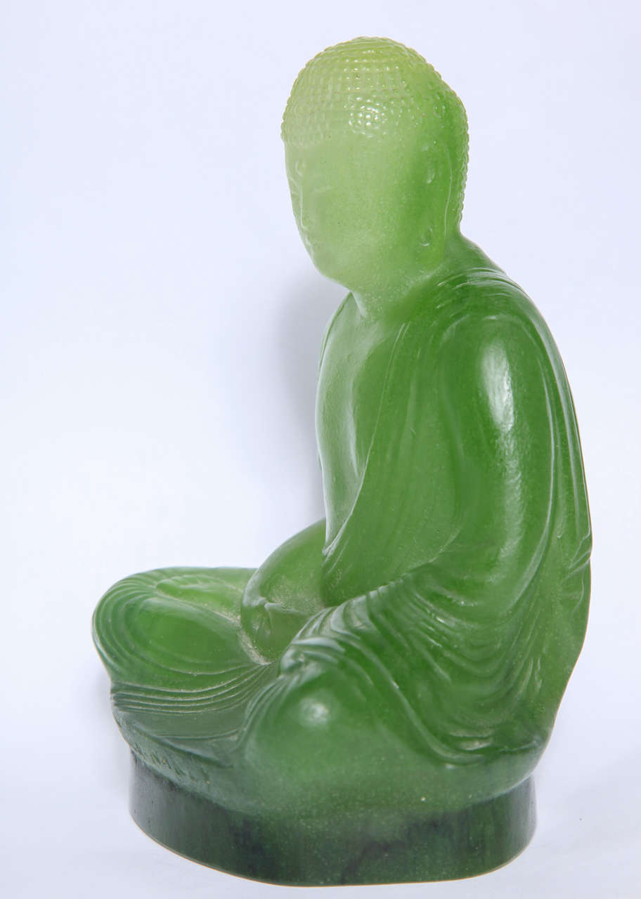 Glass Rare A. Walter Nancy Pate-de-Verre Buddha