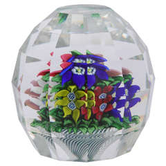 A Rare 1978 St. Louis Faceted Upright Bouquet Paperweight by Andre Bourlard