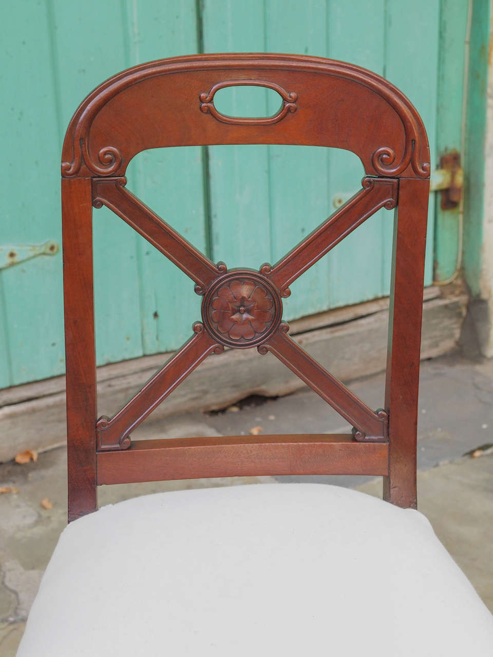 Fine Set of 16 French Restauration Period Mahogany Dining Chairs In Good Condition In New Orleans, LA