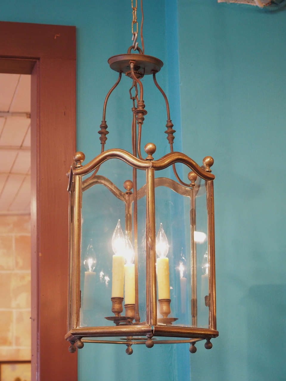 Large-scale 19th century French bronze lantern in the Louis XV taste.