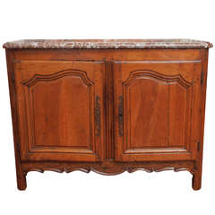 Small 18th Century French Walnut Buffet with Marble-Top