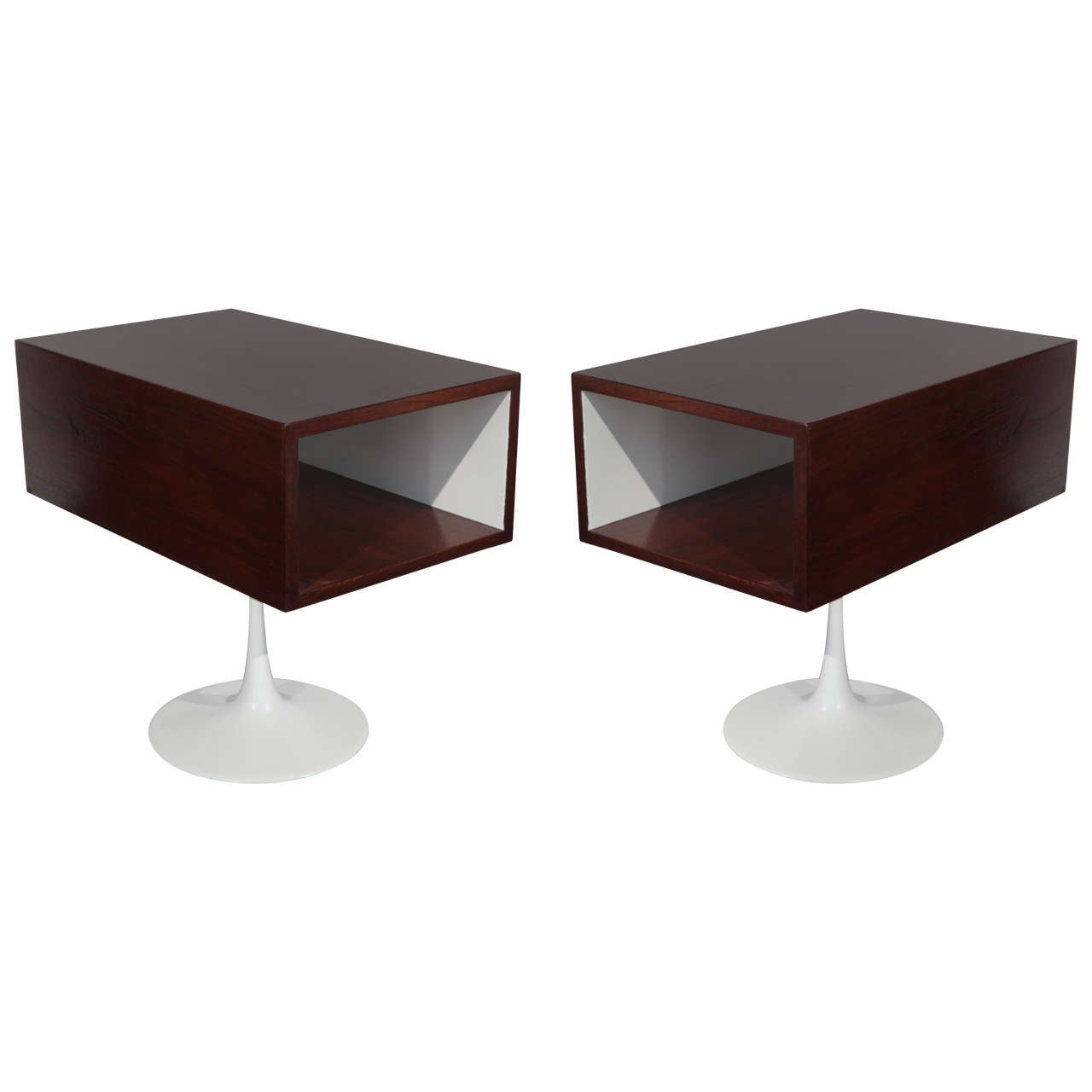 Sleek Pair of Jens Risom End Tables