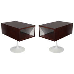 Sleek Pair of Jens Risom End Tables