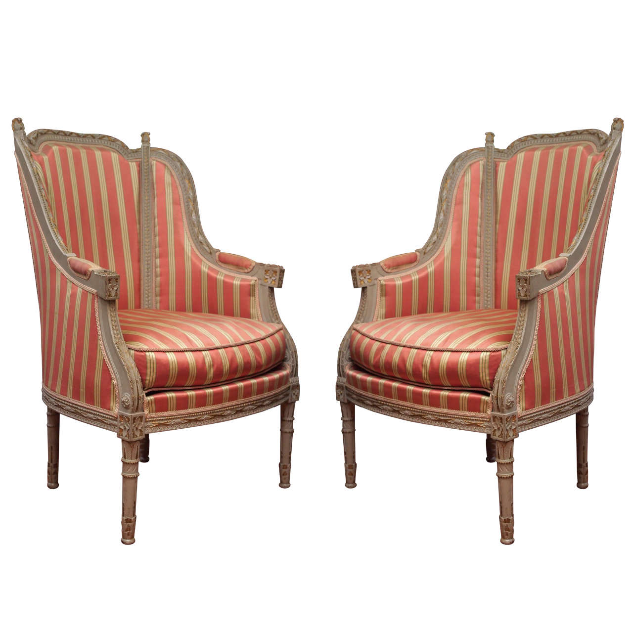 Pair of 19th Century Louis XVI Style Bergeres